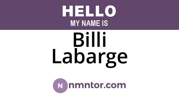 Billi Labarge