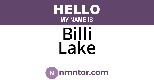 Billi Lake