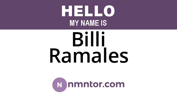 Billi Ramales