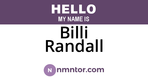Billi Randall