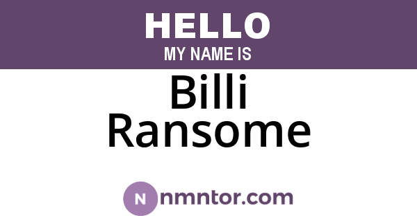 Billi Ransome