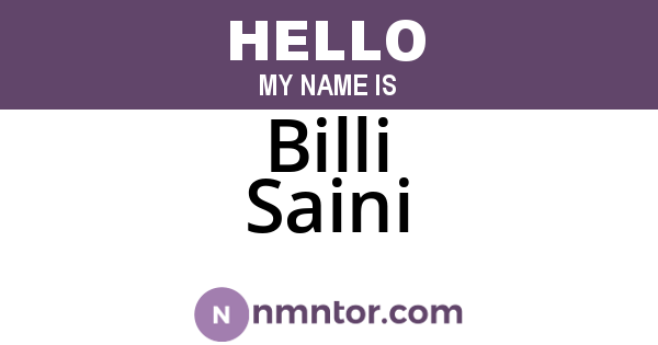 Billi Saini
