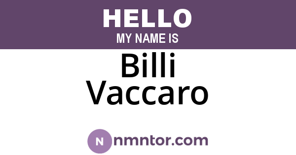 Billi Vaccaro