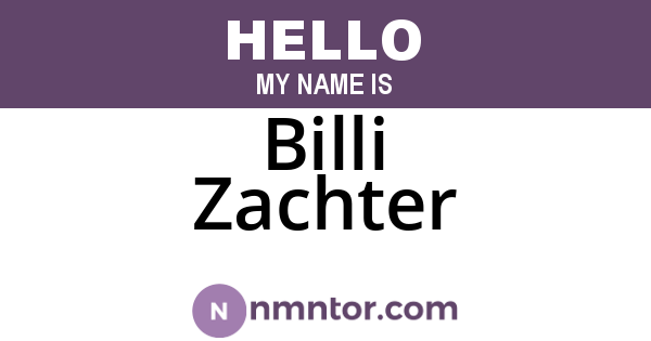 Billi Zachter