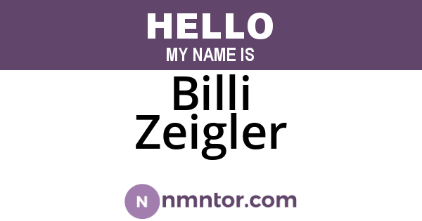 Billi Zeigler