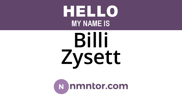Billi Zysett