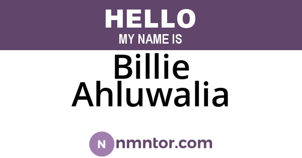 Billie Ahluwalia
