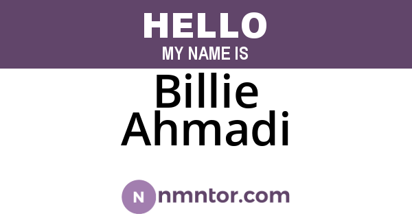 Billie Ahmadi