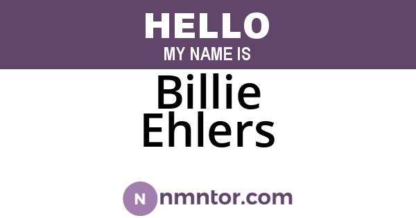 Billie Ehlers