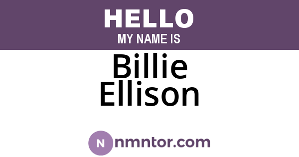 Billie Ellison