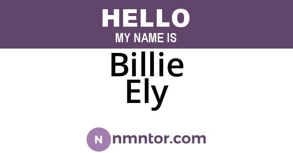 Billie Ely