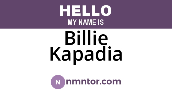 Billie Kapadia