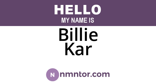 Billie Kar