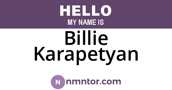 Billie Karapetyan