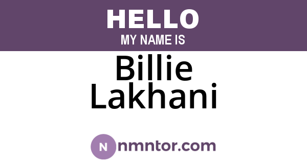 Billie Lakhani