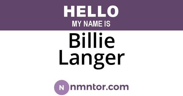 Billie Langer