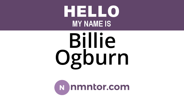 Billie Ogburn