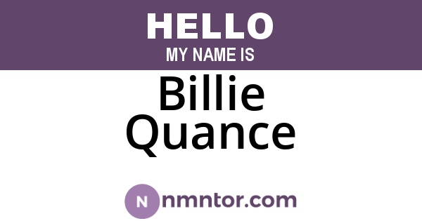 Billie Quance