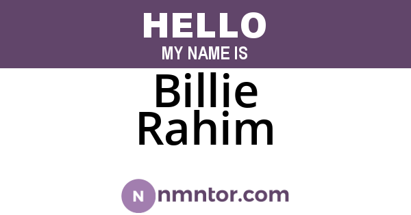 Billie Rahim
