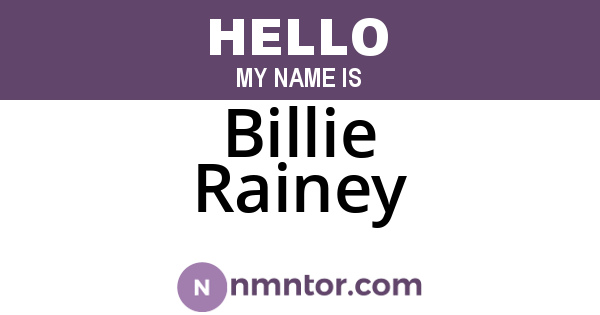 Billie Rainey