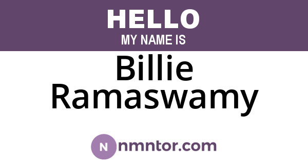 Billie Ramaswamy