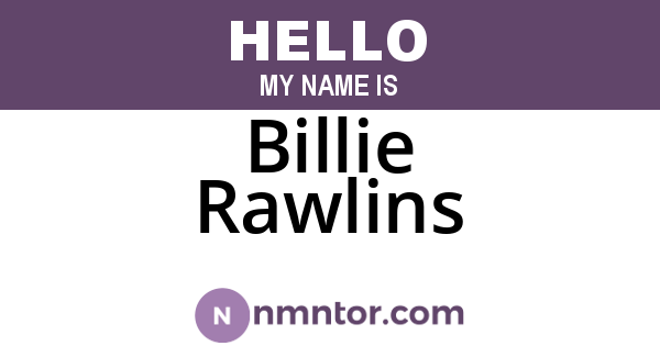 Billie Rawlins