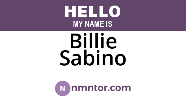 Billie Sabino