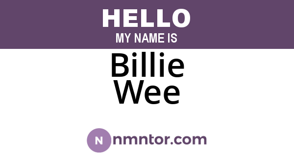 Billie Wee