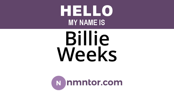 Billie Weeks
