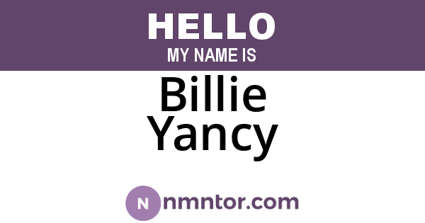 Billie Yancy