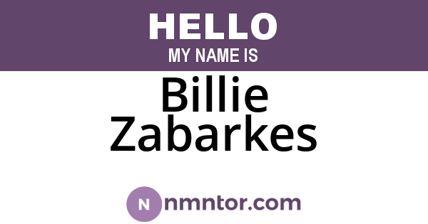 Billie Zabarkes