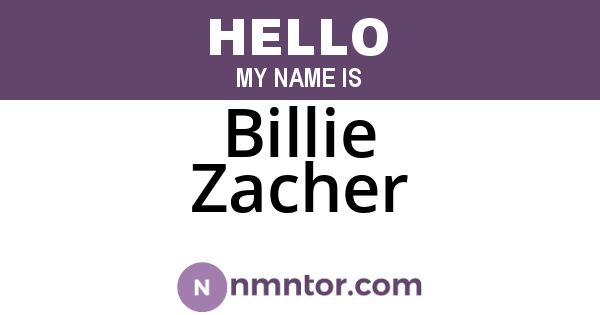Billie Zacher