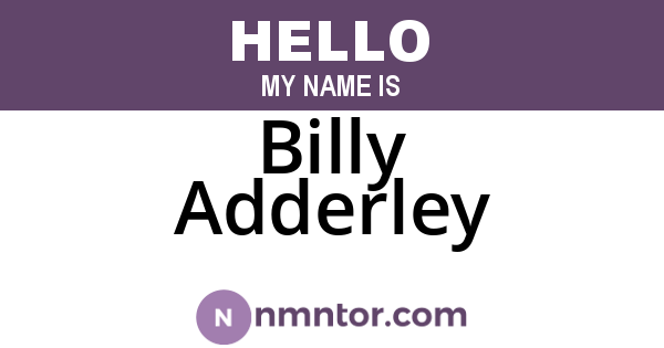 Billy Adderley