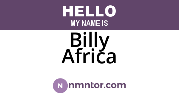 Billy Africa