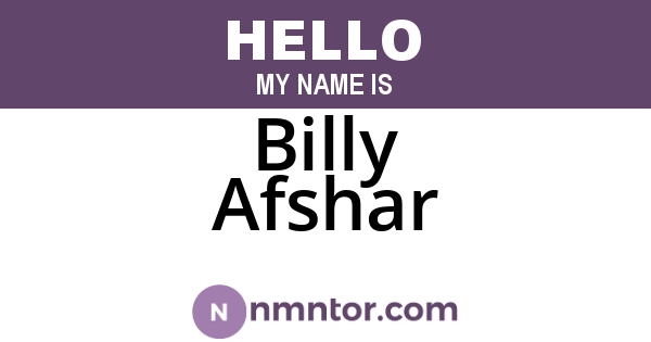 Billy Afshar
