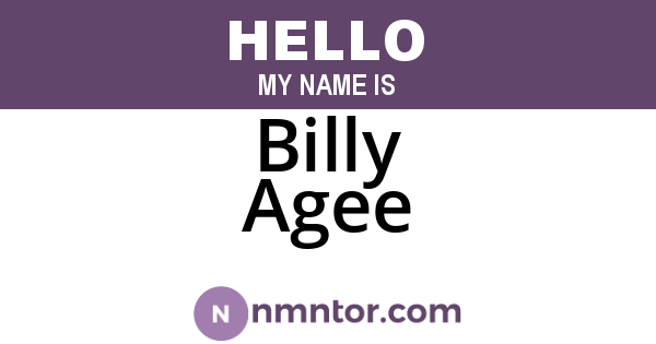 Billy Agee