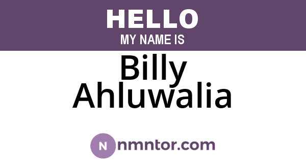 Billy Ahluwalia
