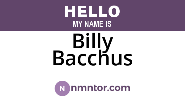 Billy Bacchus