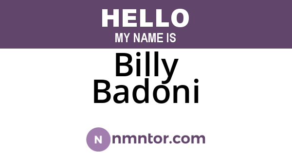 Billy Badoni