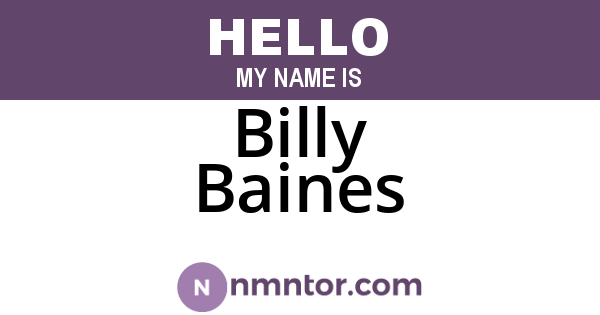 Billy Baines