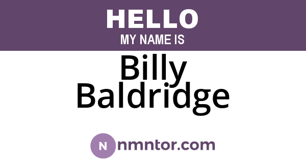 Billy Baldridge