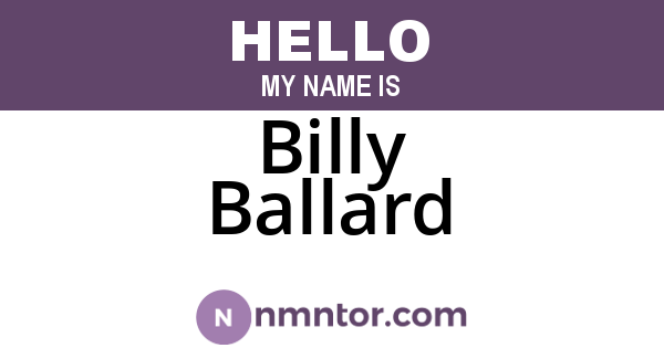 Billy Ballard