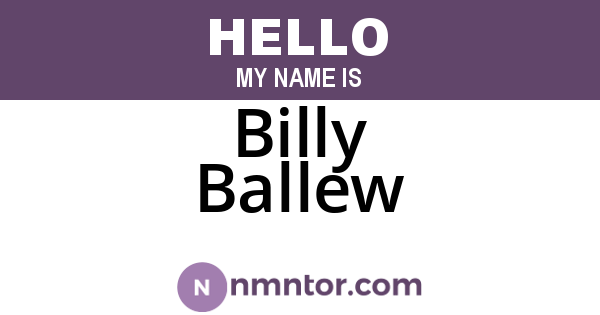 Billy Ballew