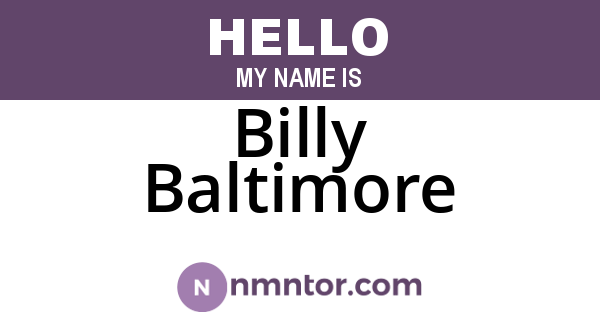 Billy Baltimore