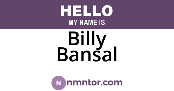 Billy Bansal