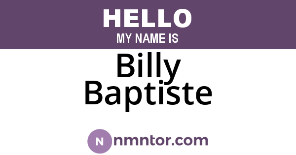 Billy Baptiste