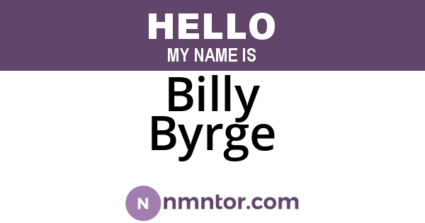 Billy Byrge