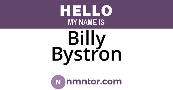 Billy Bystron