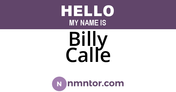Billy Calle