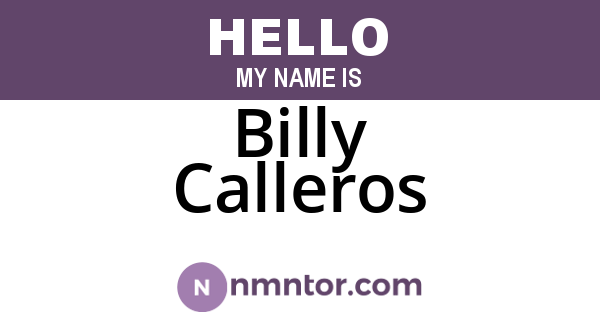 Billy Calleros